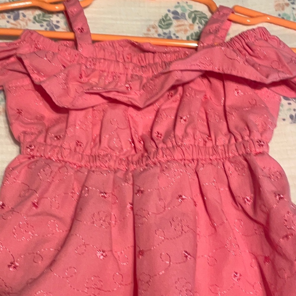 Pink off the shoulder/spaghetti strap dress